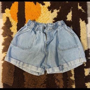 Vintage Denim Paper-bag Shorts
